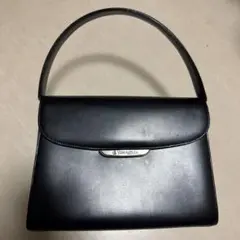 美品　ユミカツラ　ブラックフォーマル　フォーマルバッグ　 ハンドバッグ　レザー