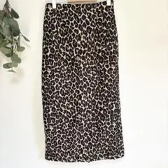 ヒョウ柄 タイトスカート【S相当】ロングスカート ひざ丈 ミモレ丈 オシャレ