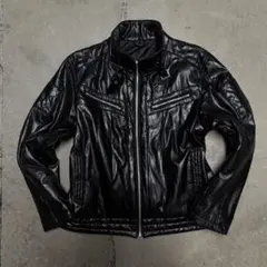 00s Archive Black Biker Down Jacket