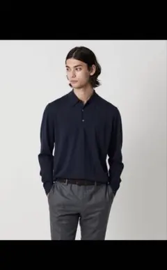 UNITED ARROWS ウール ハイゲージ ニットポロシャツのサムネイル