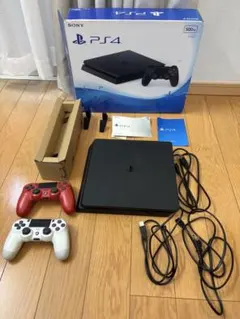 PS4 500GB 本体 赤白コントローラー付き