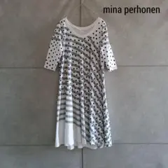 mina perhonen プリントシャツワンピース 日本製 X4255のサムネイル