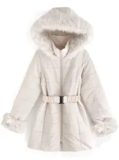 GRL ベルト付きファーダウンコート[kd13] ♡アイボリー♡