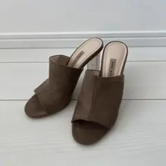 【ZARA】24cm クリアヒール　スエード　サンダル