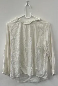 GLOBAL WORK フリル付き長袖シャツ Lサイズ