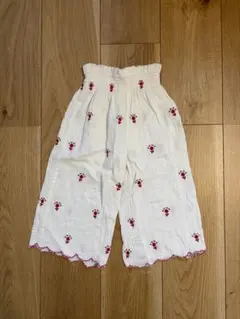 ZARA KIDS 刺繍入りホワイトロングパンツ 3y 98cm