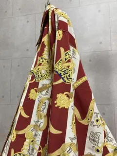 古着 VINTAGE アンティーク　総柄　ポリシャツ アート柄　ブラウス