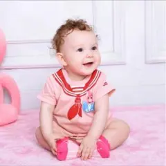 ミキハウス 夏らしいマリン風 ロンパース