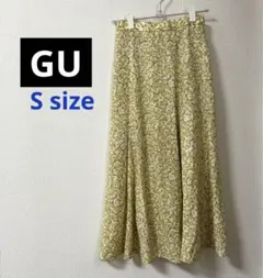 ジーユー　ユニクロ　ロングスカート　小花柄　黄色　イエロー　Sサイズ