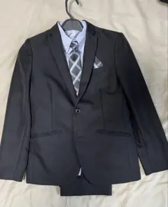 【mu〜さま専用】小学生高学年向け・黒スーツ一式（シャツ、ネクタイ付き）