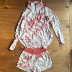 美品　adidas アディダス　ランニングウェア　セットアップ　花柄