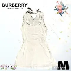 バーバリーブルーレーベル　ノバチェック　プリーツ　キャミソール　ワンピース　M ブランド古着】ノバチェック インナーキャミソール（ワンピース