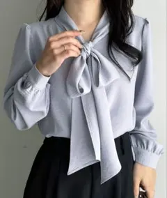 新品 ボウタイ リボン ブラウス