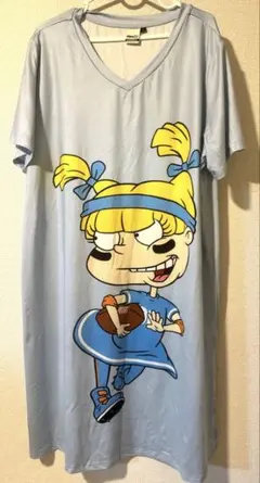 90s USA製 Tシャツ ワンピース ラベンダー 寝起き XL 古着 - メルカリ