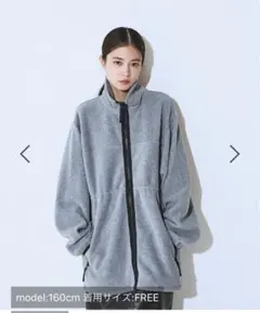 JEANASISフリースZIPチュニック　グレー　新品タグ付き