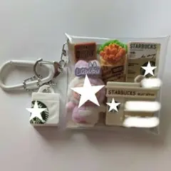 ガチャ詰めポーチ　ゆるホラー系　ラブブ　ホワイト　カフェ♪１点もの♡