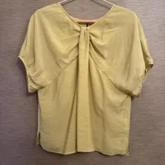 【美品】NOLLEY'S イエロー 半袖ブラウス バックタックのサムネイル