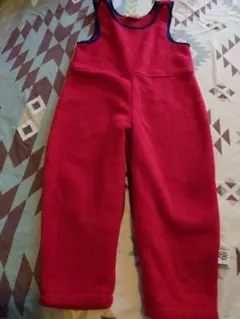 アメリカ古着　赤 フリースロンパース