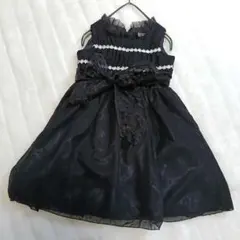 【キャサリンコテージ】パーティードレス　ワンピース　チュール　ハートドット　黒