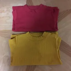 ユニクロ　リブハイネックＴ　80 2枚セット