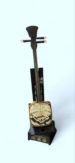 三線形 回転オルゴール 三味線 昭和レトロ 沖縄 工芸品 蛇皮線 