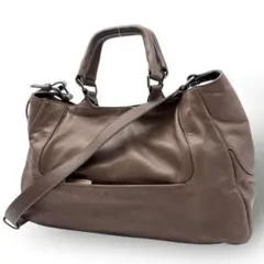 ジルサンダー ショルダーバッグ ハンドバッグ 2way ラムレザー　ブラウン