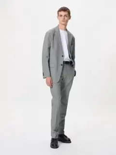 美品 ユニクロ 感動パンツ チドリ グレー w73