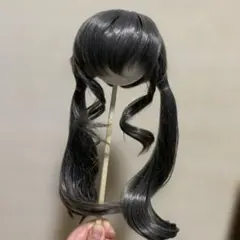 ドールウイッグ　9インチ　ゼファー製　グレーツインテ