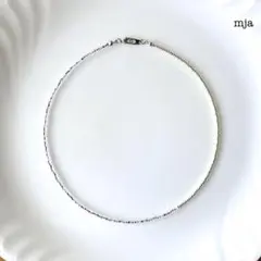 シルバー×シルバー　バイカラーネックレス