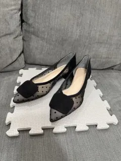 【新品未使用】モードエジャコモ　バックル付きチュールパンプスのサムネイル