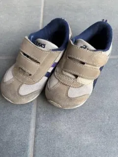 ASICS アシックス　すくすく　 ベージュ/ネイビー