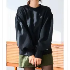 ハート刺繍　裏起毛　スウェット　トップス　myu プルオーバー　ぽわん袖