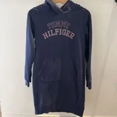 トミーヒルフィガー　ネイビー フード付きスウェットワンピース