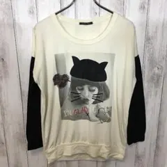 a0042　イング　長袖　ロングＴシャツ　サイズＭ　プリントロンＴ