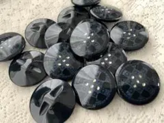2個＊大3cm！＊ヴィンテージ高級ボタン＊黒色