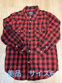 Polo by Ralph Lauren 赤黒チェック長袖シャツ　サイズ6