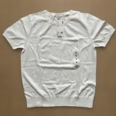 ユニクロ　Mサイズ　UVカットクルーネックセーター半袖　白
