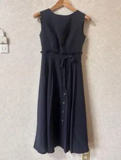 REDYAZEL ウエストリボン　フレアワンピース ネイビー Mサイズ