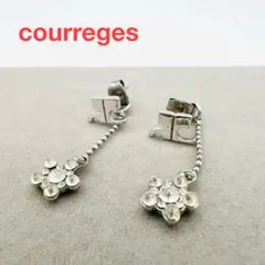 courreges クレージュ ピアス シルバーカラー ラインストーン
