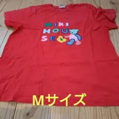 MIKI HOUSE 半袖Tシャツ レッド クマ アップリケ　Mサイズのサムネイル