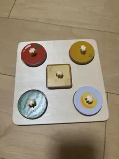 木製パズル 型はめ 知育玩具 ペグパズル つまみ付き こどもちゃれんじ　ベネッセ