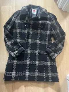 ［12/16まで期間限定価格］クレージュ ピーコート 黒白 チェック 38