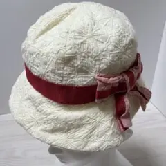 TOCCA トッカ キッズ 帽子 ハット 48cm レース リボン ホワイトのサムネイル