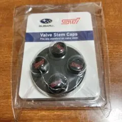 SUBARU STI バルブキャップ 4個セット 黒