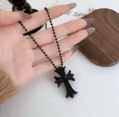 ラバー クロスネックレス 十字架 ブラック シリコン ロング ユニセックス