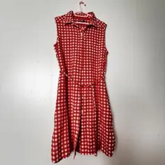 ユニクロ ギンガムチェック ノースリーブワンピース