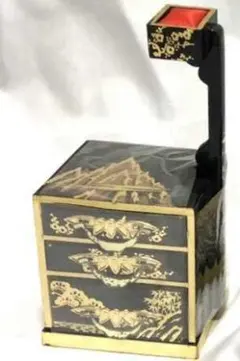 輪島塗 荒井喜峰造 天然木 3段 引出し 文箱 漆器 漆塗 小箪笥 小物入