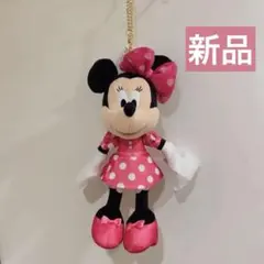 ミニーマウス ぬいぐるみ チャーム　水玉　ヘアゴム　ディズニー　パープル　制服 ミニーマウス ぬいぐるみ チャーム 水玉 パープル ディズニー 制服