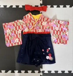 袴ロンパース　ベビー　60サイズ　リボン付き