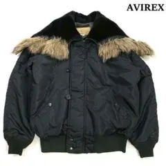 希少バックロゴ★AVIREX N-2B フライトジャケット 黒 L　D531